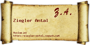Ziegler Antal névjegykártya